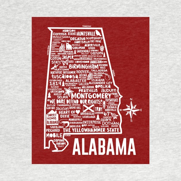 Alabama Map by Whereabouts Shop